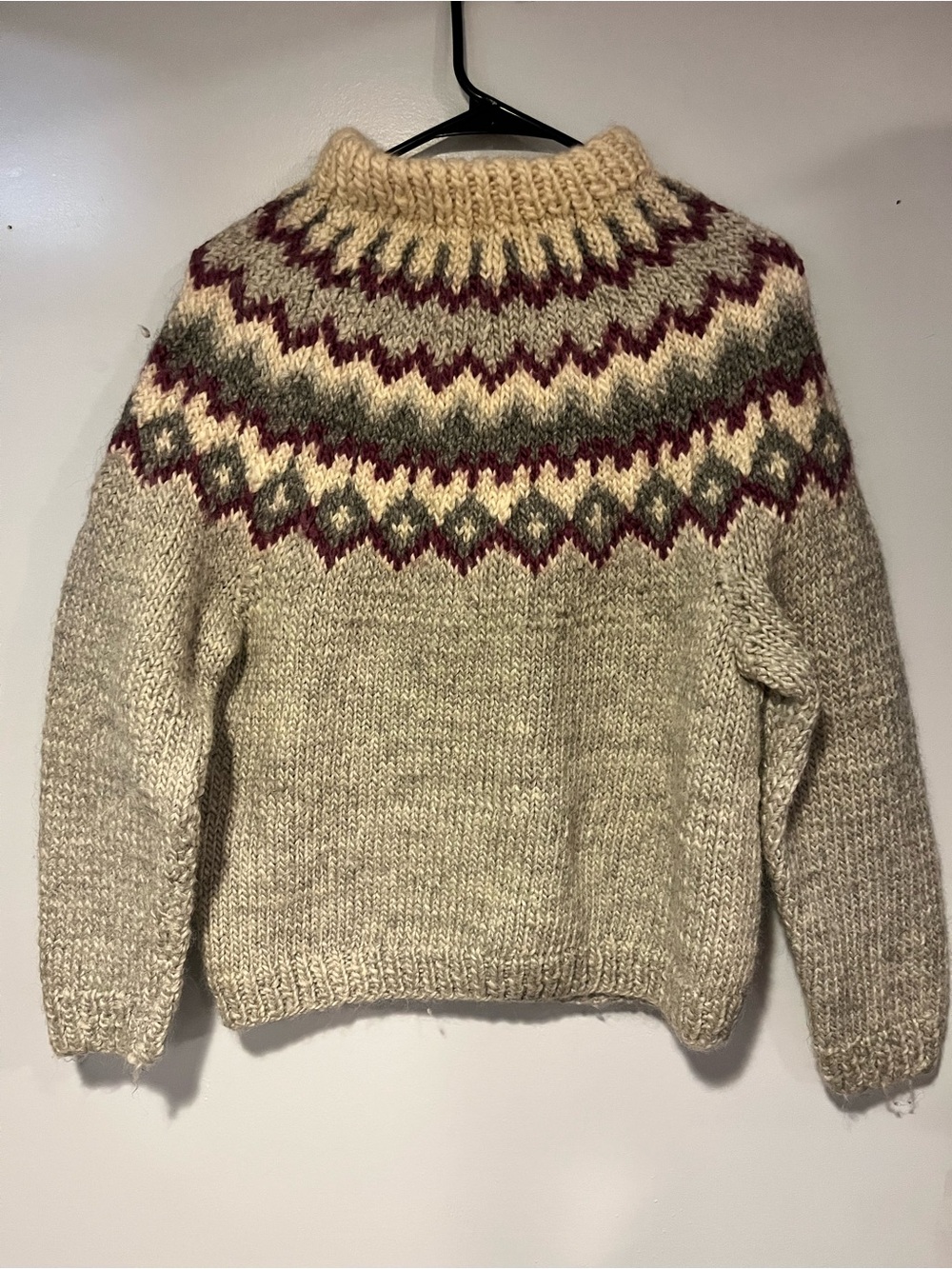 Cozy Cream Nordic Yoke Crewneck Sweater - Women
